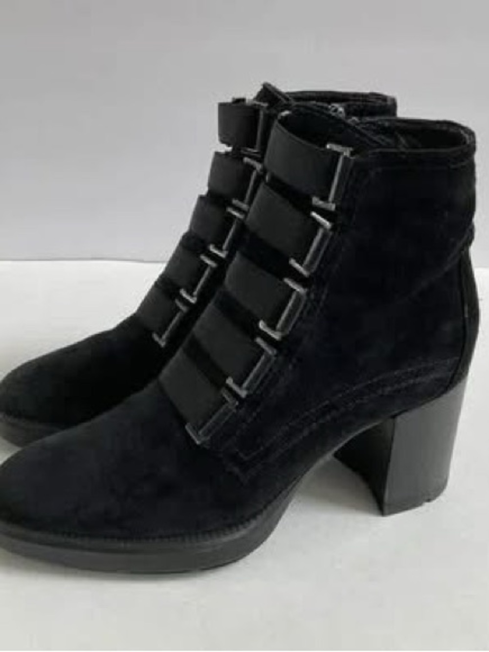 Aquatalia Indira Weatherproof Suede Booties Black Sz 10